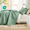 Comfort Spaces Sage Green Oversized Queen Quilt Set 102"x118" Bedspread Quilted Summer Lightweight Microfiber Bedding Coverlet with Double Sided Stitching Soft All Season 3 Piece with Matching Shams view 3
