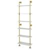 HEONITURE Industrial Gold Bookshelf-6 Tier Wall Mounted Ladder Bookshelf, Rustic Gold Storage Book Shelves Display Bookcases for Living Room/Home/Office view 1