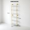 HEONITURE Industrial Gold Bookshelf-6 Tier Wall Mounted Ladder Bookshelf, Rustic Gold Storage Book Shelves Display Bookcases for Living Room/Home/Office view 3