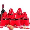 5 Pcs Bags Santa Pants Treats Bag Wine Bottle Totes for Halloween Xmas Decoration Gift Sacks Candy Stocking Wrapping,S view 1