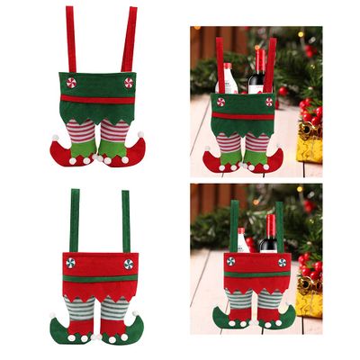 2 Pack Christmas Candy Treat Bags/Wine Bottle Bag, Stocking Tree Filler Sacks Stocking Xmas Gift Decorations