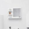 Acrylic Mirror,Wall Mounted Bathroom Mirror with Open Shelves,Wall Mirror with Shelf,Wall Mirror Hanging for Bathroom, Vanity, Bedroom, Entryway, White 23.6"x4.1"x17.7" Chipboard view 1
