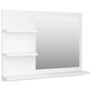 Acrylic Mirror,Wall Mounted Bathroom Mirror with Open Shelves,Wall Mirror with Shelf,Wall Mirror Hanging for Bathroom, Vanity, Bedroom, Entryway, White 23.6"x4.1"x17.7" Chipboard view 2