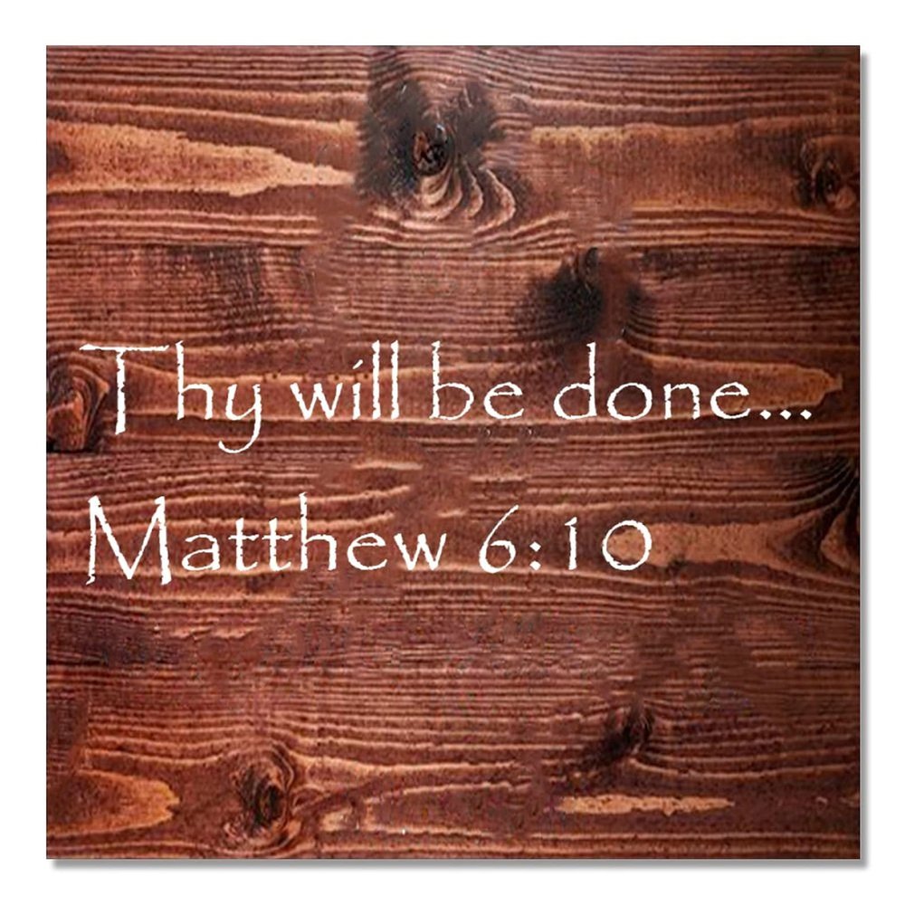 Aihesui Thy Will Be Done Sign Bible Verse Wall Decor Wood Sign Pallet Home Living Room Kitchen Decoration 1616-Inch