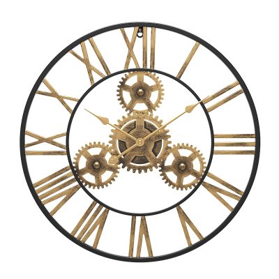 Clock Wall Clock Creative Wall Clock European Style Wrought Iron Gear Wall Clock Living Room Study Decoration Clock