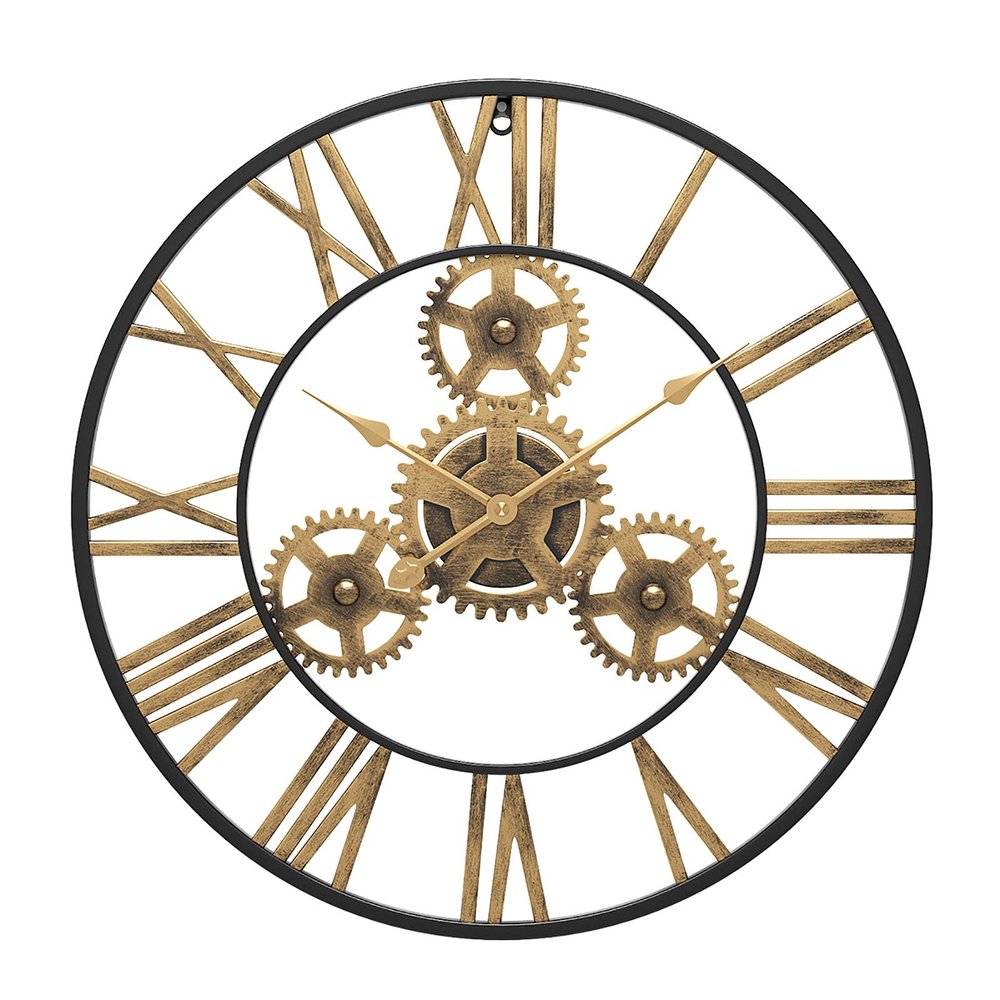 Clock Wall Clock Creative Wall Clock European Style Wrought Iron Gear Wall Clock Living Room Study Decoration Clock