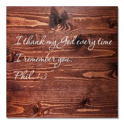 Aihesui I Thank My God Every Time I Remember You Sign Bible Verse Wall Decor Wood Sign Pallet Home Living Room Kitchen Decoration 1616-Inch