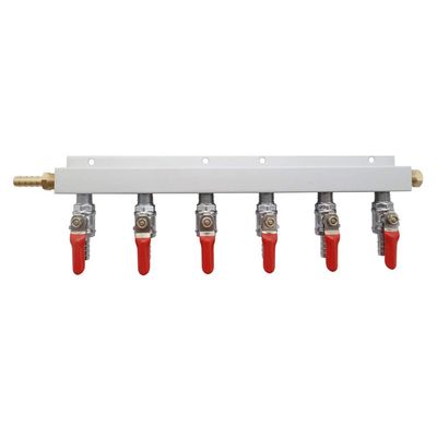 2 Way / 3 Way / 4 Way / 5 Way / 6 Way Gas Manifold, CO2 Distributor Manifold Stem Splitter Beer Integrated Check Valves Homebrew Beer Making Brewing Tool