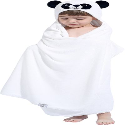 HIPHOP PANDA Hooded Towel for Kids - Viscose Derived from Bamboo, 30 X 50 INCH Large Size for 3-10 Yrs - Premium Kids Bath Towel Beach Towels Wrap for Girls, Boys, Panda