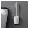 Bathroom Divider Toilet Brush And Holder Set, Silicone Toilet BrushPlastic Toilet Bowl BrushWall-mounted Or Floor-Standing Bathroom Toilet Cleaning Brush Bathroom Hardware Sets ( Color : WT Black ) view 1
