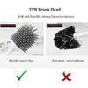 Bathroom Divider Toilet Brush And Holder Set, Silicone Toilet BrushPlastic Toilet Bowl BrushWall-mounted Or Floor-Standing Bathroom Toilet Cleaning Brush Bathroom Hardware Sets ( Color : WT Black ) view 3