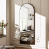 HARRITPURE 58"x18" Arched Full Length Mirror Free Standing Leaning Mirror Hanging Mounted Mirror Aluminum Frame Modern Simple Home Decor for Living Room Bedroom Cloakroom, Black view 2