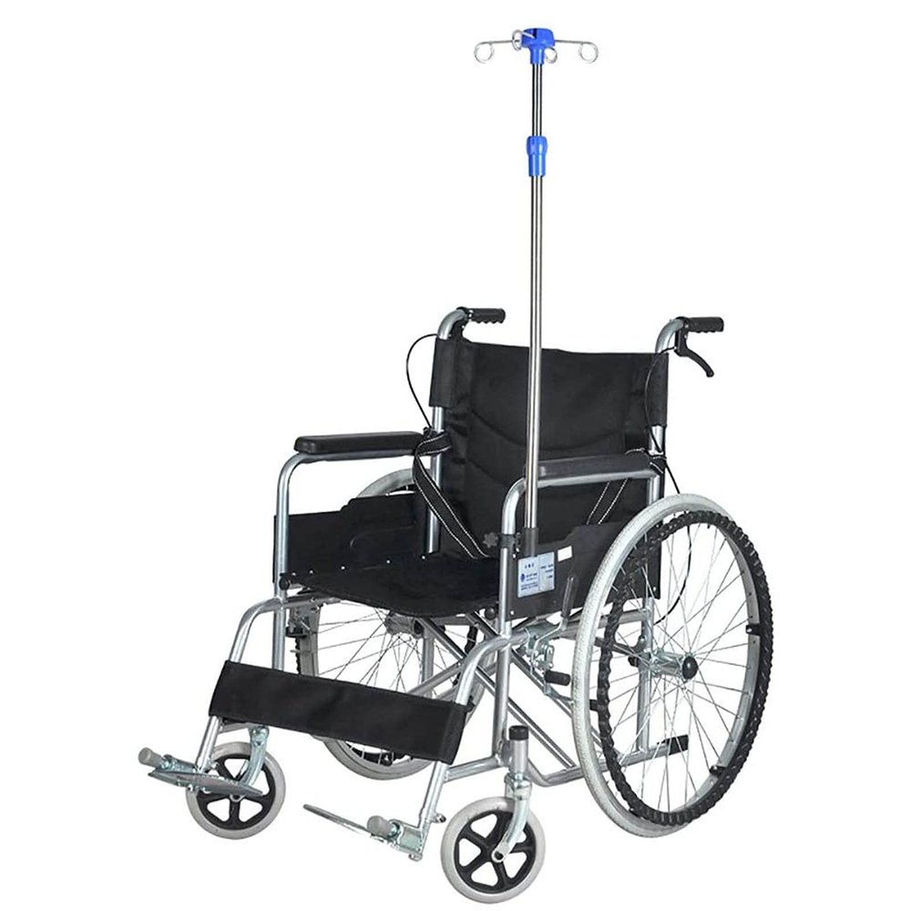 Infusion Stand, IV Stand for Wheelchair, IV Pole with Stainless Steel, Adjustable Height Display Stand Rack