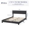 Allewie Full Size Bed Frame with Adjustable Headboard, Faux Leather Platform Bed with Wood Slats, Heavy Duty Mattress Foundation, No Box Spring Needed, Noise-Free, Easy Assembly, Black view 2