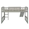 Harper & Bright Designs Toddler Low Loft Bed with Slide and Ladder, Wooden Twin Loft Bed for Kids, Loft Bed Frame for Livingroom Bedroom Furniture (Twin Size, Gray) view 4