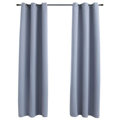 ZQQLVOO Blackout Curtains with Rings 2 pcs,Room Darkening Curtains,Window Curtains,Insulated Curtains, Light Blocking Drapes, Thermal Insulated, Noise Reduction, Gray 37"x84" Fabric