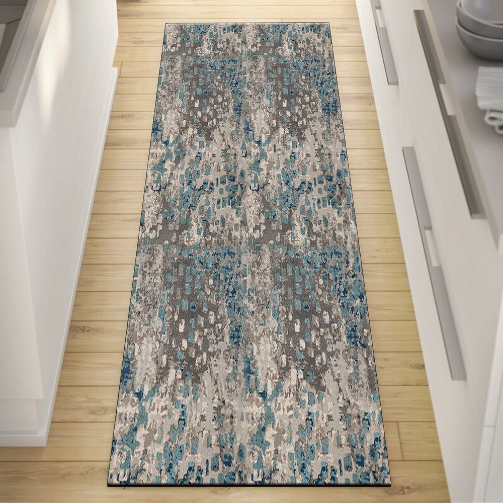 FFcarpet Runner Rug Non Slip 3'7"x7' Contemporary Indoor Long Hallway Rug for Floor