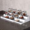 HB1 3-Tier Expandable Spice Rack Modern Design Waterproof and Non Skid Cup Tableware Cosmetics Shelf Organizer for Pantry Bathroom Countertop view 2
