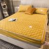 CFYCYHDZHT Deep Pockets Fits,Winter Thick Crystal Velvet Box Spring Bed Mattress Protector, Bedroom Solid Color Non Slip Quilted Mattress Top Hat Yellow 180200cm view 1