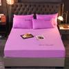 CFYCYHDZHT Bedding Fitted Sheet,Warm Crystal Velvet Mattress Cover with Deep Pockets, Bedroom Guest Room Pure Color Embroidered Bed Protector Purple 200220cm (3pcs) view 1
