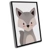 Kids Ocean Bathroom Decor,Fox Print,Fox Nursery Print,Peekaboo Fox,Peekaboo Print,Woodland Friends,Woodland Animals,Fox Art Print,Nursery Fox Print,Nursery,16x24 Inch Framed Wall Art view 1