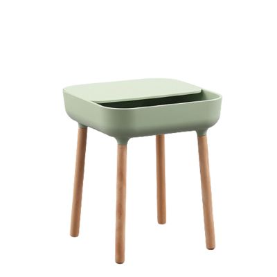 7HAHA3 Plastic PP Splicing Wood End Tables Square Side Table Sofa Coffee Table with Storage Box Living Room Furniture,Green
