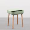 7HAHA3 Plastic PP Splicing Wood End Tables Square Side Table Sofa Coffee Table with Storage Box Living Room Furniture,Green view 2