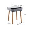 7HAHA3 Plastic PP Splicing Wood End Tables Square Side Table Sofa Coffee Table with Storage Box Living Room Furniture,Green view 3