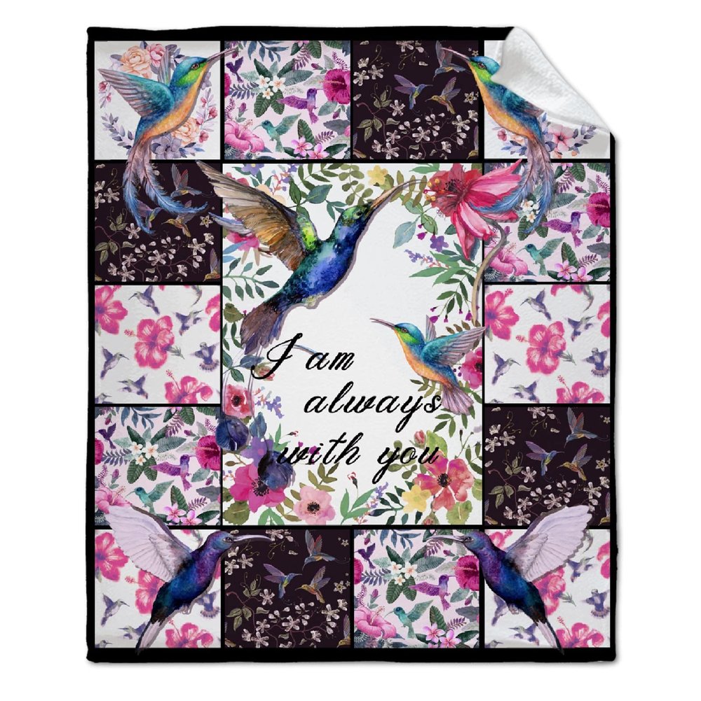 ARTBLANKET Hummingbird Bird Cute Animal Throw Blanket Fannel Fleece Microfiber Plush Bed Blanket Super Soft Blanket for All Season Bed Couch Sofa 120x90 in for Family