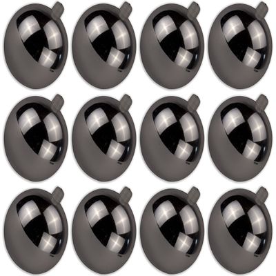 12 Pack 80mm 3" Shiny Silver Ball Ornament with Wire, UV Coated