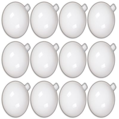 12 Pack 80mm 3" Shiny White Ball Ornament with Wire, UV Coated