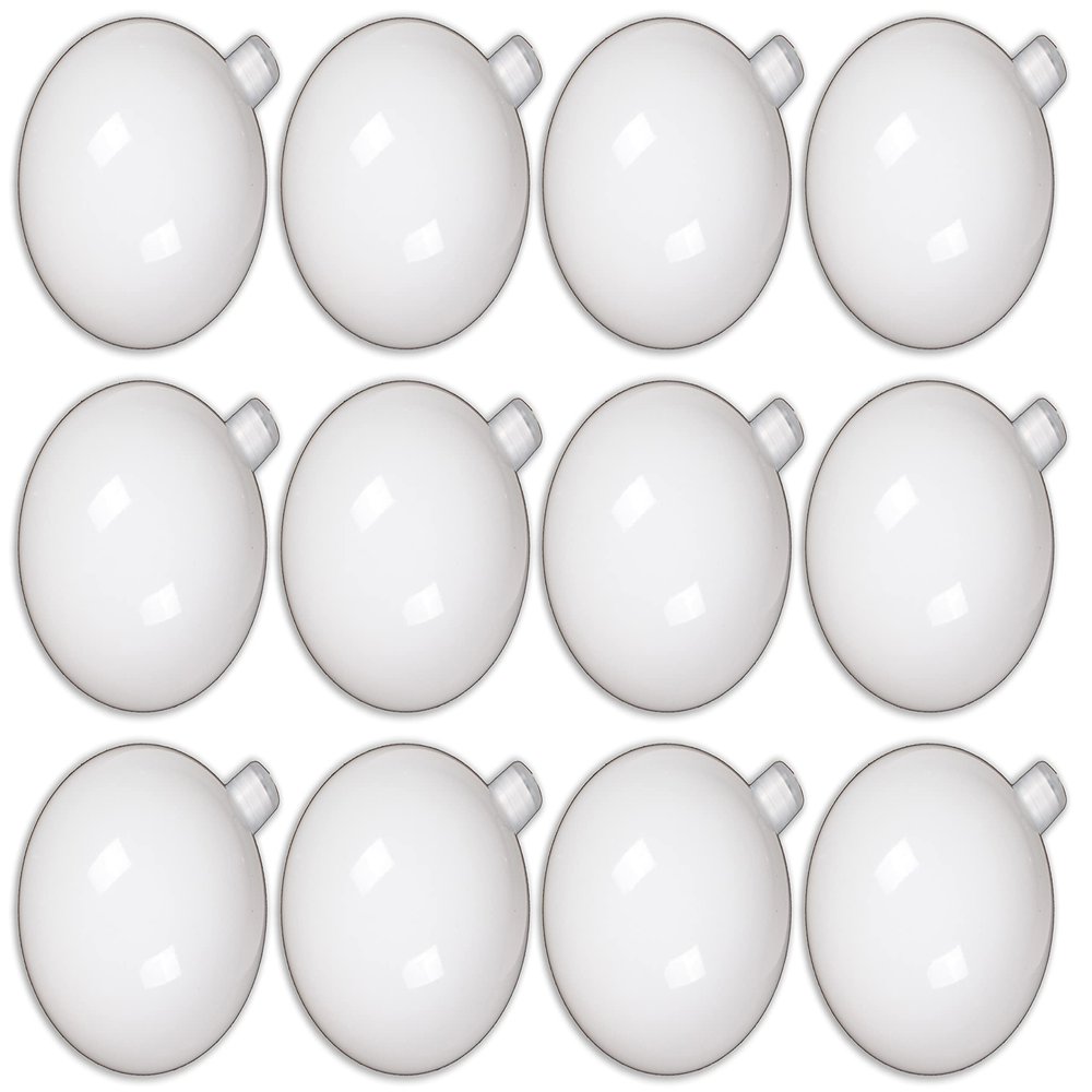 12 Pack 80mm 3" Shiny White Ball Ornament with Wire, UV Coated
