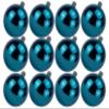 12 Pack 80mm 3" Shiny Aqua Ball Ornament with Wire, UV Coated view 1