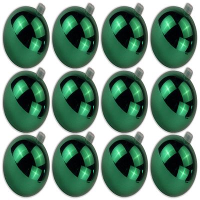 12 Pack 70mm 2.75 Shiny Green Ornament with Wire and UV Coating