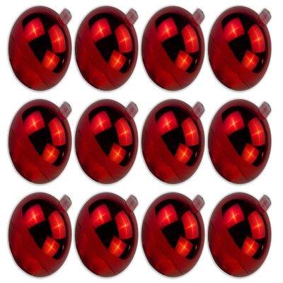 12 Pack 70mm 2.75 Shiny Red Ornament with Wire and UV Coating