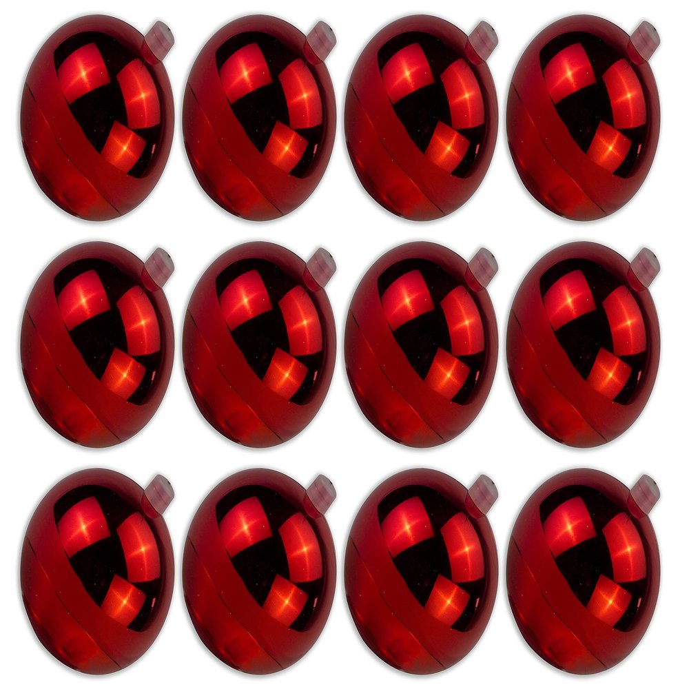 12 Pack 70mm 2.75 Shiny Red Ornament with Wire and UV Coating