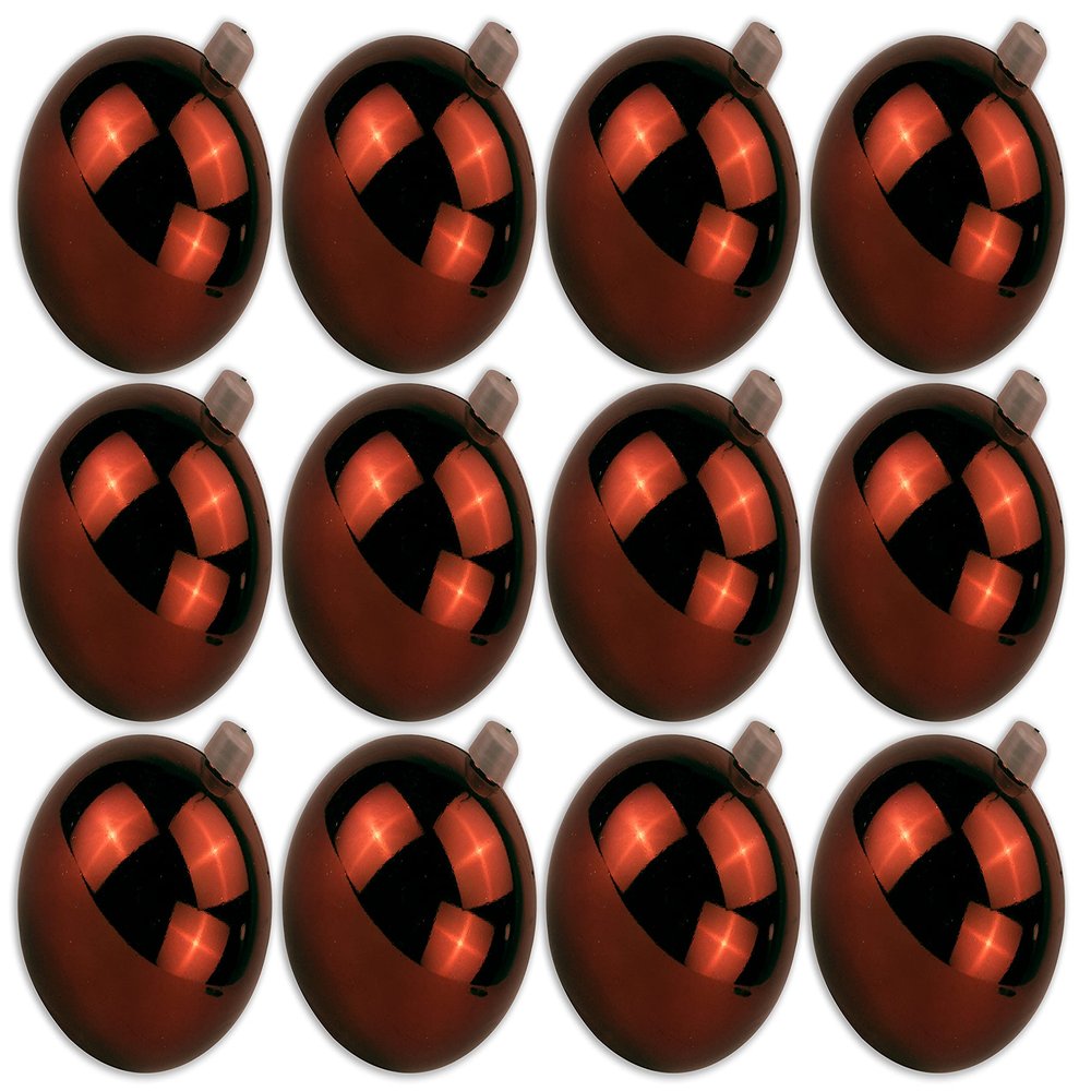 12 Pack 80mm 3" Shiny Copper Ball Ornament with Wire, UV Coated