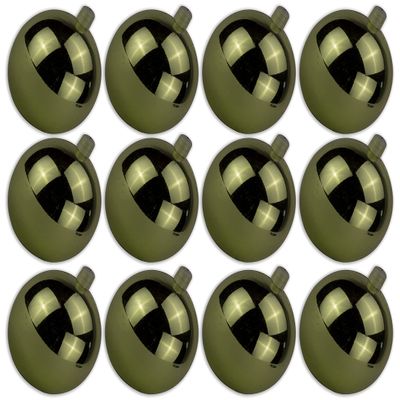 12 Pack 70mm 2.75 Shiny Sage Green Ornament with Wire and UV Coating