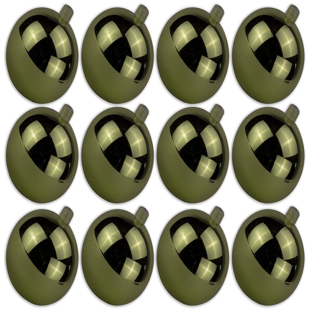 12 Pack 70mm 2.75 Shiny Sage Green Ornament with Wire and UV Coating