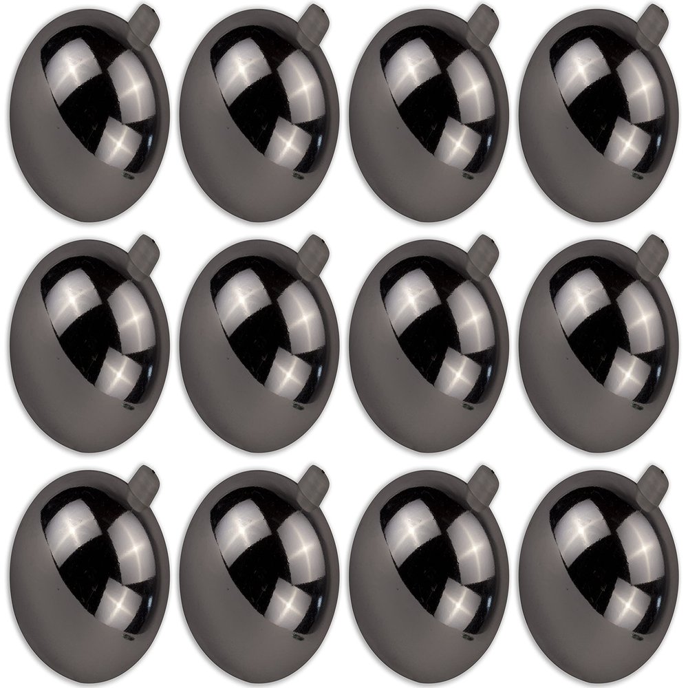 12 Pack 70mm 2.75 Shiny Silver Ornament with Wire and UV Coating