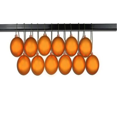 12 Pack 80mm 3" Shiny Orange Ball Ornament with Wire, UV Coated