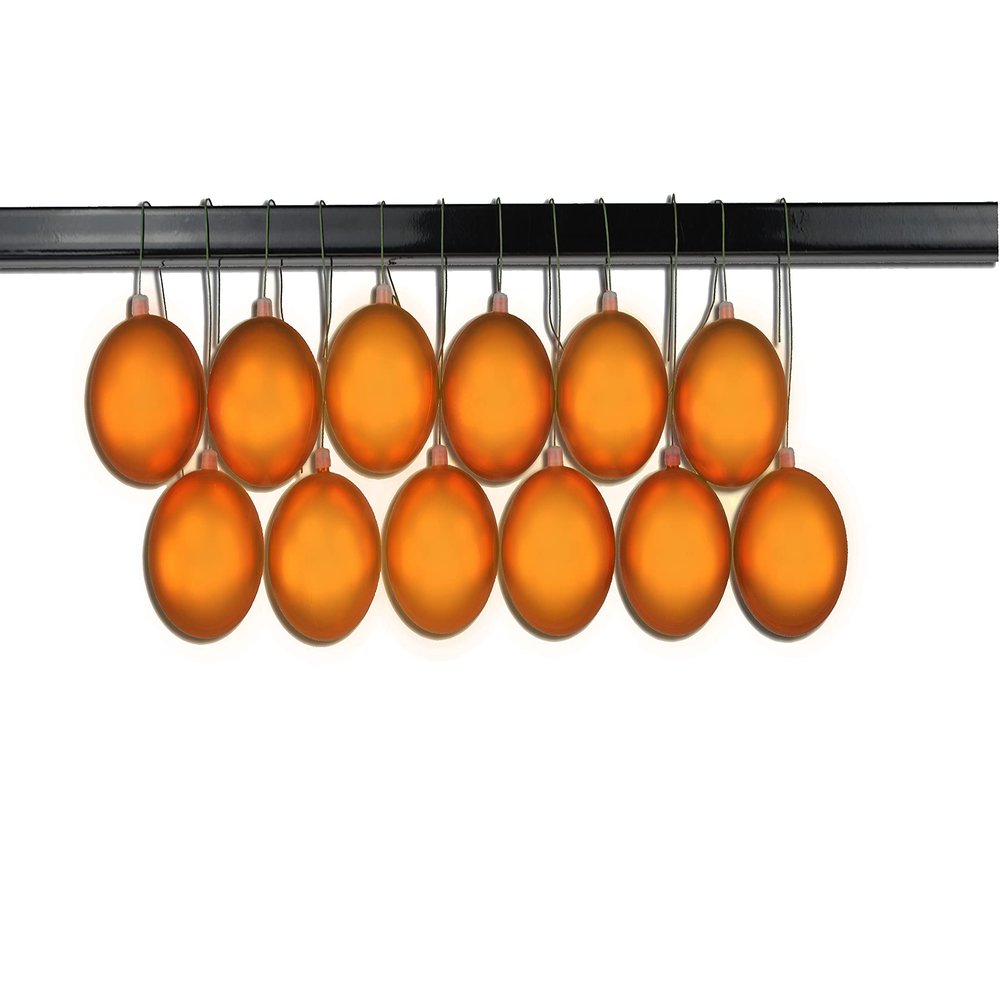12 Pack 80mm 3" Shiny Orange Ball Ornament with Wire, UV Coated