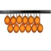 12 Pack 80mm 3" Shiny Orange Ball Ornament with Wire, UV Coated view 1
