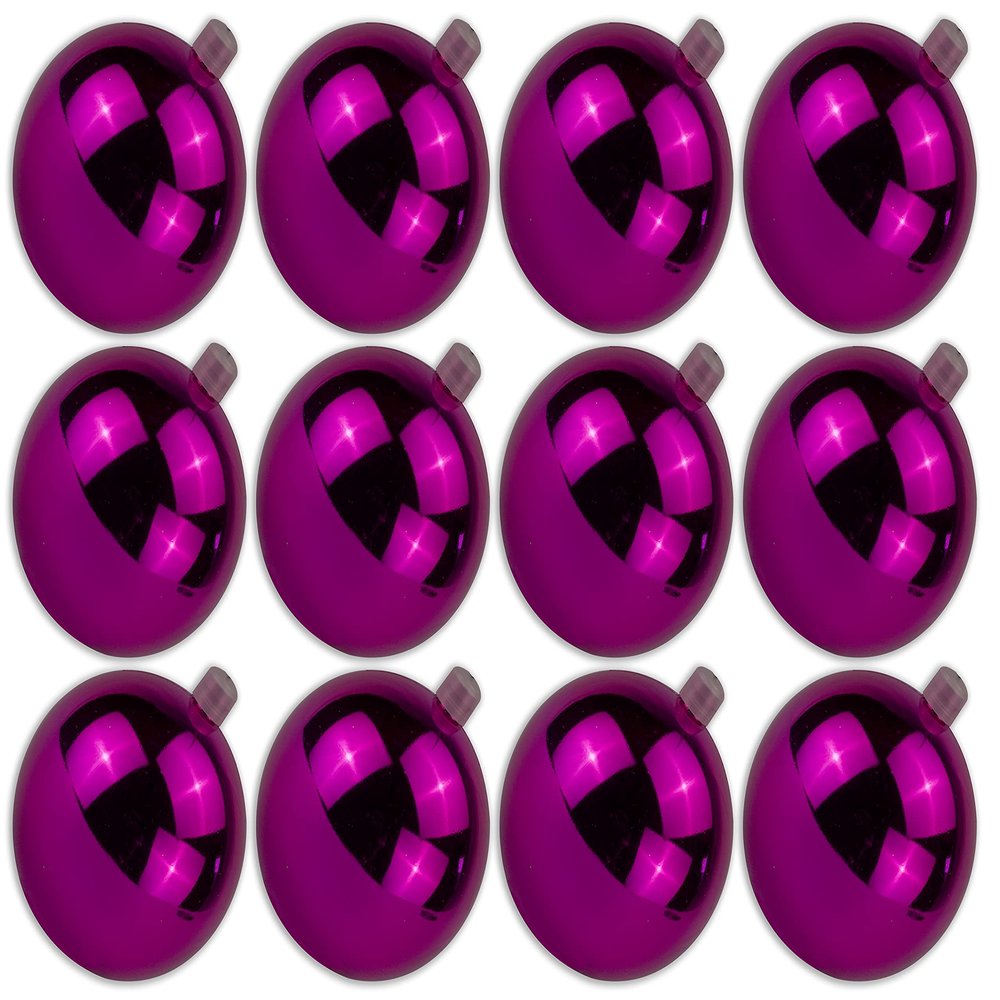 12 Pack 70mm 2.75 Shiny Pink Ornament with Wire and UV Coating