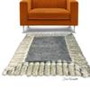 Fur Accents Shag Animal Pelt Rug, Gray or Brown with Fox Fur Border, Plush Faux Fur, Bear Skin, Sheepskin Area Rug, Thick Shaggy Soft Fur, Hand Made to Order USA 60"x96" view 2