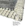 Fur Accents Shag Animal Pelt Rug, Gray or Brown with Fox Fur Border, Plush Faux Fur, Bear Skin, Sheepskin Area Rug, Thick Shaggy Soft Fur, Hand Made to Order USA 60"x96" view 3