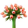 Flovery Real Touch Table Tulip Artificial Flowers Dining Table, Floral Stem, Home Decoration Dining, No Vase 6PCs (Orange) view 1