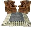 Fur Accents Shag Animal Pelt Rug, Gray or Brown with Fox Fur Border, Plush Faux Fur, Bear Skin, Sheepskin Area Rug, Thick Shaggy Soft Fur, Hand Made to Order USA (5'x8', Gray Tones with Border) view 2
