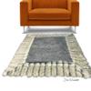 Fur Accents Shag Animal Pelt Rug, Gray or Brown with Fox Fur Border, Plush Faux Fur, Bear Skin, Sheepskin Area Rug, Thick Shaggy Soft Fur, Hand Made to Order USA (5'x8', Gray Tones with Border) view 3