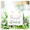 Calendars and More Elegant Eucalyptus Reserved Card Signs for Wedding Ceremony & Reception Chairs, Rows or Tables, Ultra Thick 3 Ply Stock with Pearl Core Canvas Texture (8 Pack - No Holes Ribbon) view 1
